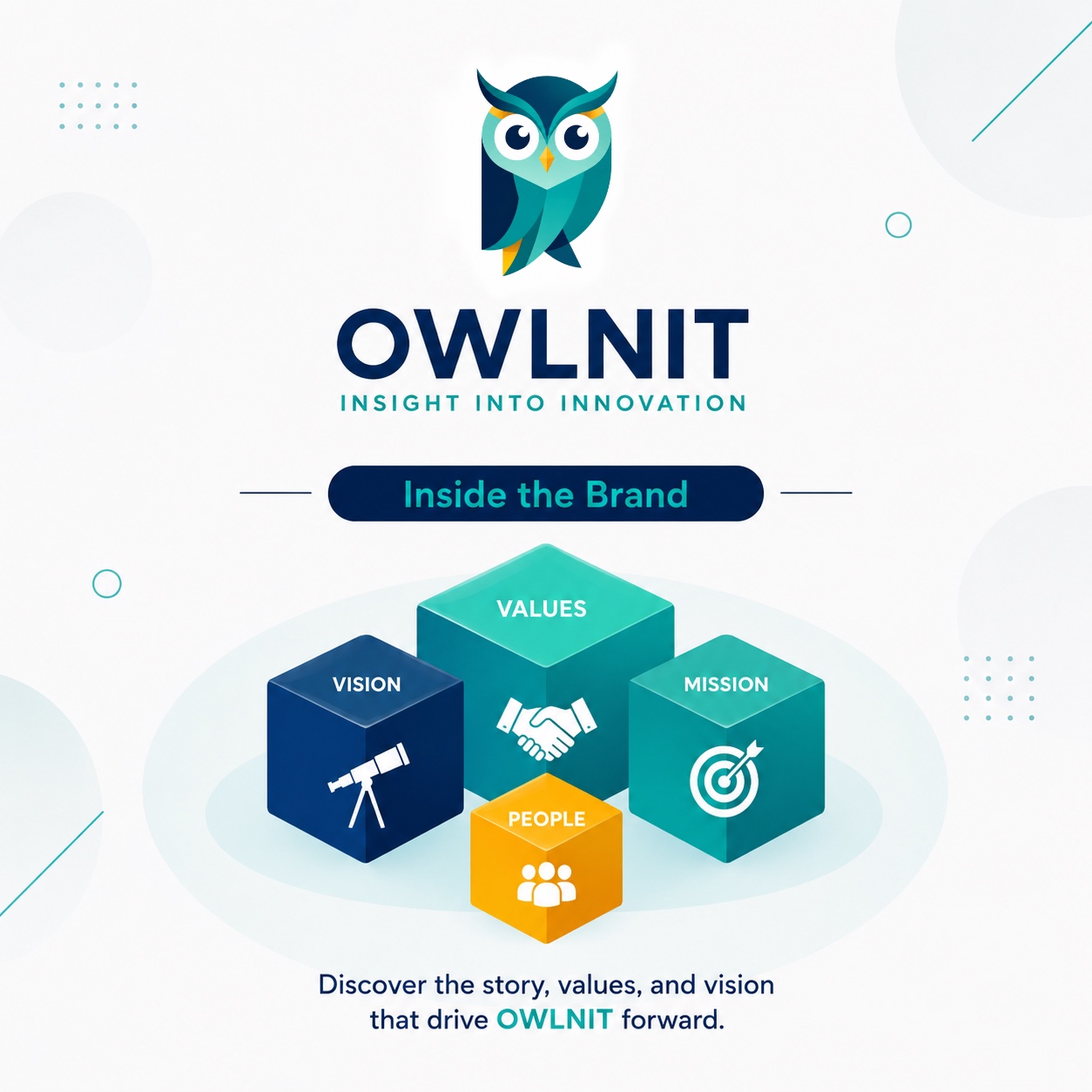 Owlnit brand philosophy - custom Laravel and AI integration architecture visualization